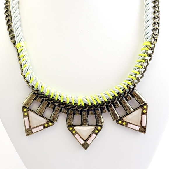 BaubleBar Jewelry - BaubleBar Edgy Statement Necklace Lime Green Pop